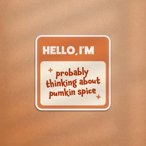 Ich denke wahrscheinlich an Pumpkin Spice Aufkleber, Herbstbuch-Aufkleber, Süßer herbstlicher Aufkleber, Bücherliebe-Herbst-Themen-Aufkleber, gemütlicher Buch-Aufkleber