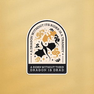 Fourth Wing A Rider Without It&#39;s Dragon Sticker, Fourth Wing Sticker, Dragons Sticker, Onyx Storm Sticker, Dragon Without It&#39;s Rider Sticker