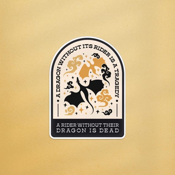 Fourth Wing A Rider Without It's Dragon Sticker, Fourth Wing Sticker, Dragons Sticker, Onyx Storm Sticker, Dragon Without It's Rider Sticker