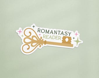 Pegatina para lector de Romatasy, pegatina de libro romántico, regalo para amantes de los libros, pegatina de primavera literaria para Kindle, pegatina de diario basura