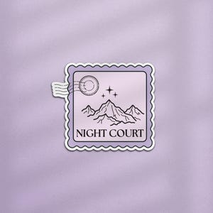 Sello postal de Night Court, pegatina de ACOTAR para Kindle, pegatina de ACOTAR, pegatina de Night Court, regalo para amantes de los libros de fantasía, pegatina de Romantasy para Kindle