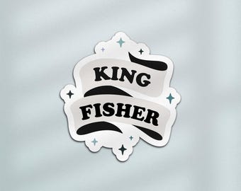 Pegatina de Martín Pescador, Pegatina de Romanzas para Kindle, Pegatina de Quicksilver, Regalo de Libro de Fantasía, Pegatina de Martín Pescador, Pegatina de Novio de Libro de Fantasía