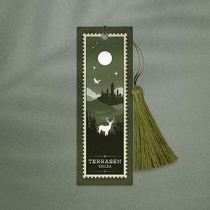 Terrasen Stamp Bookmark, Throne of Glass Stamp, TOG Bookmark, Romantasy Bookmark, Aelin Galathynius Bookmark, Throne of Glass Stag Bookmark