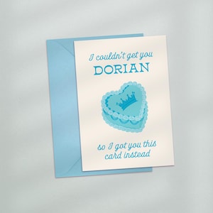 Não consegui te dar Dorian/Rowan no seu aniversário, cartão de aniversário com tema de Trono de Vidro, cartão de namorado literário, cartão de aniversário literário da TOG