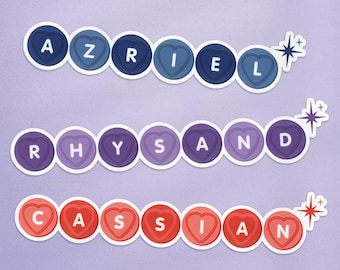 Pegatina Kindle de Loveheart de ACOTAR, pegatina de ACOTAR, pegatina de Rhysand, Cassian, pegatina de Rhysand, pegatina de Azriel, pegatina de Cassian, pegatina de Bat Boy