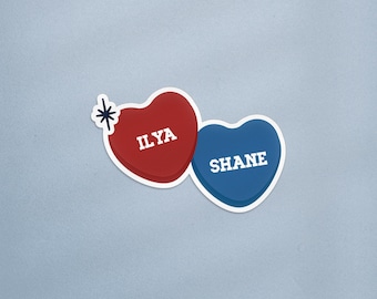 Ilya & Shane-sticker, sticker verwarmde rivaliteit, ijshockeysticker, ijshockeyromantiek, sportromantiek, mlm-sticker