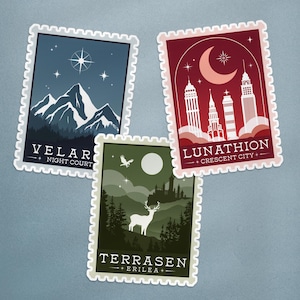 Tampon Velaris, Sticker ACOTAR, Sticker ACOTAR, Sticker cour de nuit, Sticker Velaris, Sticker Kindle livresque, Sticker romantisme, ACOTAR Set of 3