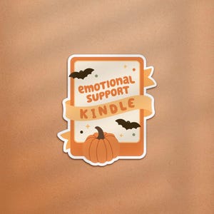 Halloween emotionaler Support Kindle Aufkleber, Herbst Buch Aufkleber, Süßer herbstlicher Aufkleber, Bücherliebe Herbst Aufkleber, gemütlicher Bücherwurm