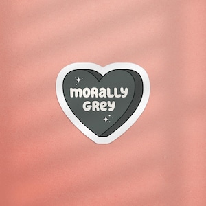 Moreel grijs hart Kindle sticker, pittige boekgerelateerde sticker, roetvlekgerelateerde boeksticker, moreel grijze sticker, donkere romantiek pittige sticker
