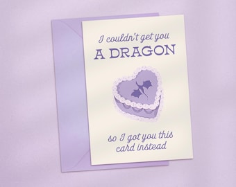 I Couldn't Get You A Dragon For Your Birthday Card, Fourth Wing Valentines Card, Book Boyfriend, Fun Book Birthday Card, Xaden Birthday Card
