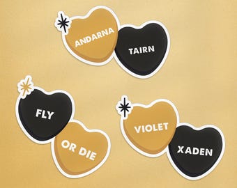 Fly or Die-klistermärke, Fourth Wing-klistermärke, Violet och Xaden-klistermärke, Andarna och Tairn-klistermärke, Fantasy-klistermärke för Kindle, Onyx Storm-klistermärke