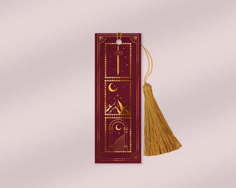 Foiled Fantasy Stamps Bookmark, ACOTAR Gift, Fantasy Bookmark, Romantasy Bookmark, Acotar Bookmark, Sarah J Maas Bookmark, Velaris Bookmark