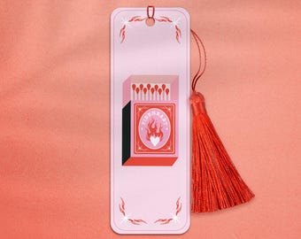Fireheart Throne of Glass Bookmark, Throne of Glass Bookmark, Sarah J Maas Book, Fireheart Bookmark, Fireheart Matchbox Bookmark, Matchbook