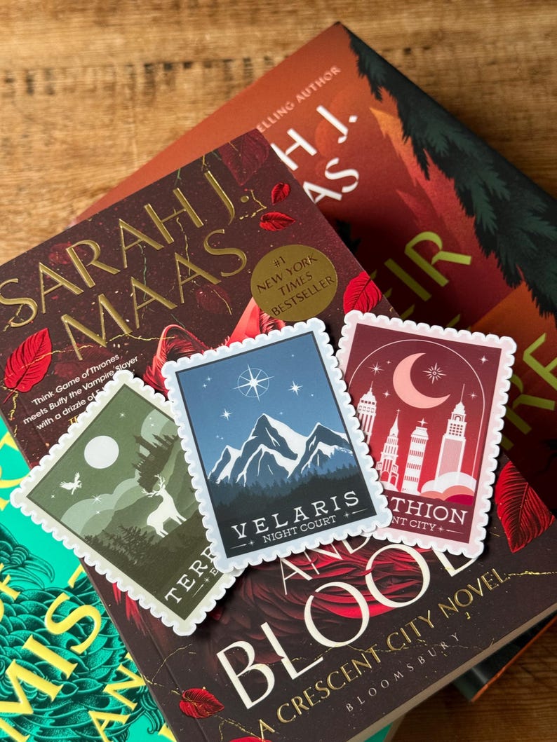 Tampon Velaris, Sticker ACOTAR, Sticker ACOTAR, Sticker cour de nuit, Sticker Velaris, Sticker Kindle livresque, Sticker romantisme, ACOTAR image 3