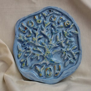 Handmade wall art.Ceramic wall decor,Unique gift design.Ceramic tree of life with a message,Special and unique gift idea.