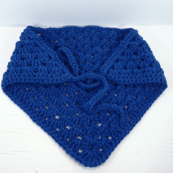 Bandana crochet vichy bleu