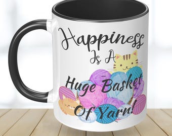 Yarn Lover Ceramic Coffee Mug, Gift for Knitter, Crochet Gift, Coffee Cup, Gift For Mom, Gift for Her, Knitting Mug, Mug for Grandma