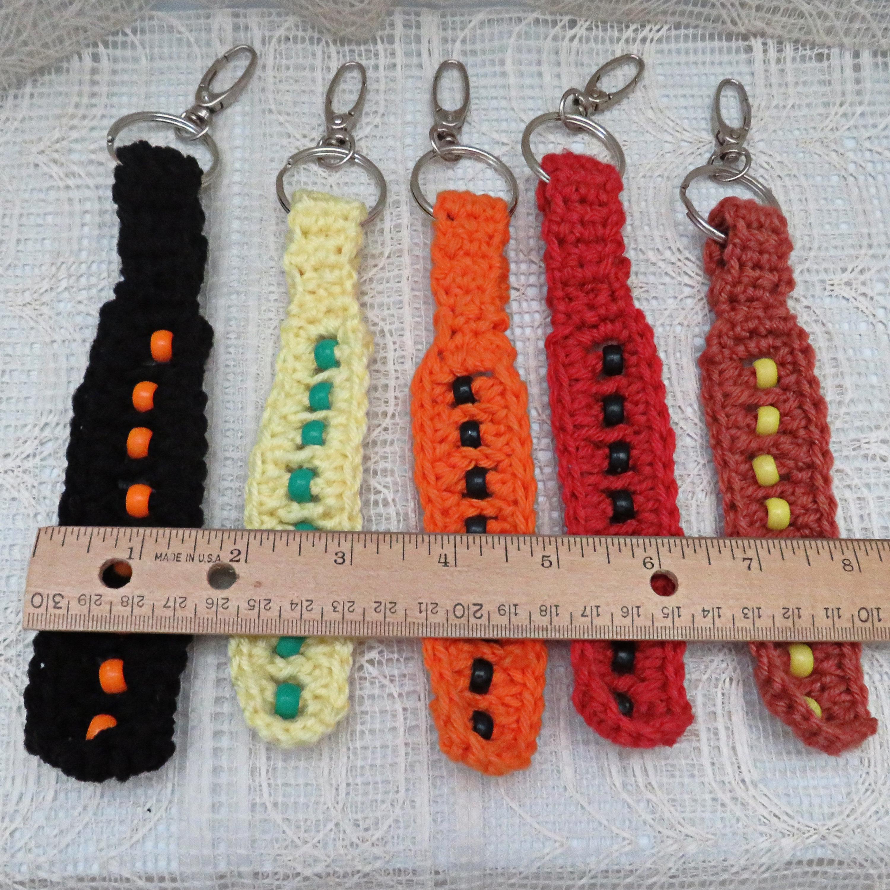 Handmade Crocheted Fidget Key Rings in Fall Colors, Fidget Purse ...