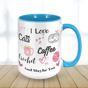 Knitting Lover Ceramic Coffee Mug for Cat Lovers, Coffee Cup, Tea Mug, Coco Mug, Knitting Lover Gift, Cat Lover Gift, Funny Mug