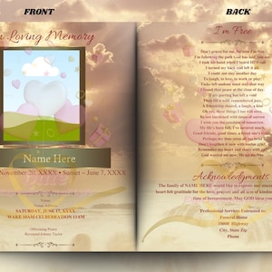 Editable Obituary Template in Canva - Memorial Service Program- Digital Download