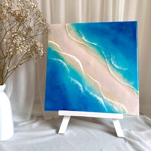 Custom Resin Painting, Large ocean wave resin art, Art Resin sea epoxy art, Beach Resin Art, Coastal wall art, Ocean Epoxy Wall Art