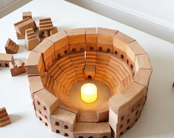 Colosseum Wooden Blocks, 110 Pieces Montessori Toys, Waldorf Toys