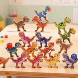 Engraving Name Stacked Toys, Montessori Toy, Personalized Baptism Gift for Boys & Girls, Christmas Gifts for Kids, Wooden Balancing Toy