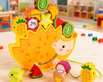 Custom Name Stacking Toys, Personalized Wooden Noah’s Ark Toys, Montessori Wood Toys, Christening Gifts for Kids, Christmas Gifts for Boy