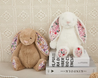 Personalized Embroidered Bunny Rabbit,Custom Monogrammed Bunny Rabbit,Bunny Soft Plush Toy,Baby Shower Gift,Gift for Baby,Flower Girl Gift