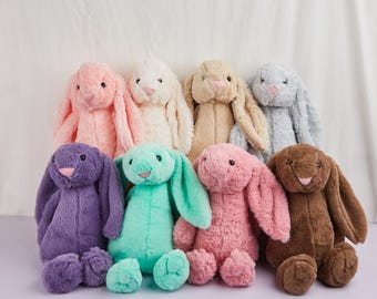 Personalized Embroidered Bunny Rabbit,Custom Monogrammed Bunny Rabbit,Bunny Soft Plush Toy,Flower Girl Gift,Gift for Baby,Baby Shower Gift