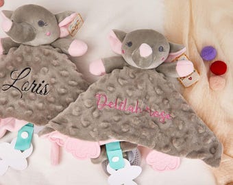 Personalisierte Tiertröster, individuell gestickte Babytröster, mit Monogramm Babypartygeschenke, Babytrösterdecken, Ostergeschenk