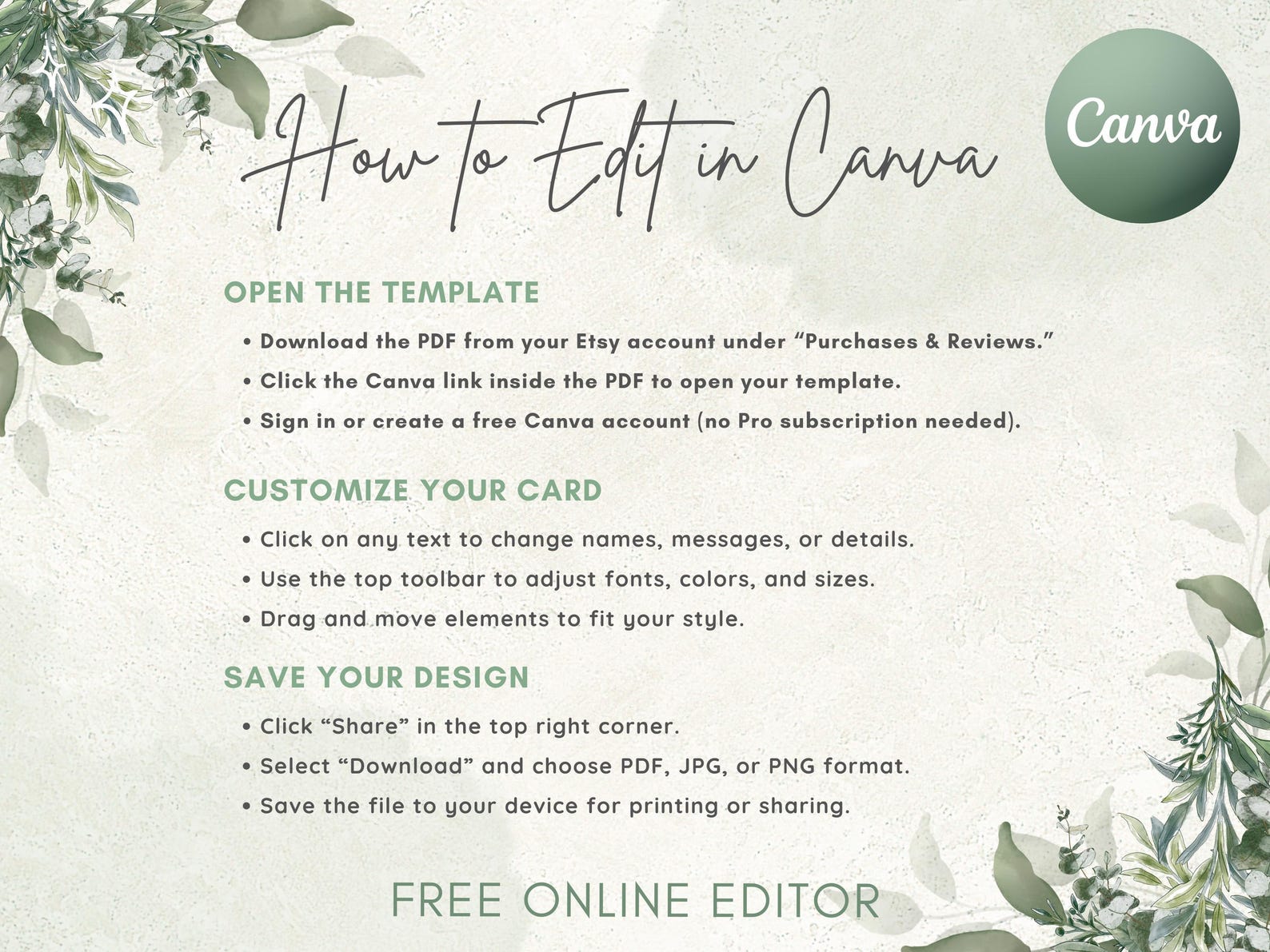 Editable Wedding Thank You Card | Canva Template | Photo or Text Option ...