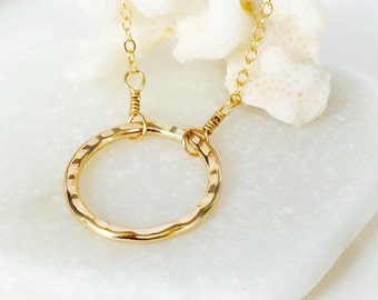 Gold Filled Eternity Circle Necklace