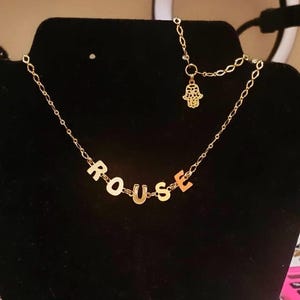 Custom name necklace, gold letter necklace, Lariat necklace, Lariat name initial necklace, personalized jewelry, gift for her, gift for mom