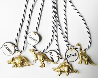 Dinosaur Necklace in Gold, Dinosaur Birthday Gift, Necklace for Boys, Girl Dino Lover Gift