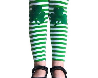 St Patrick's Shamrock Girls Leggings