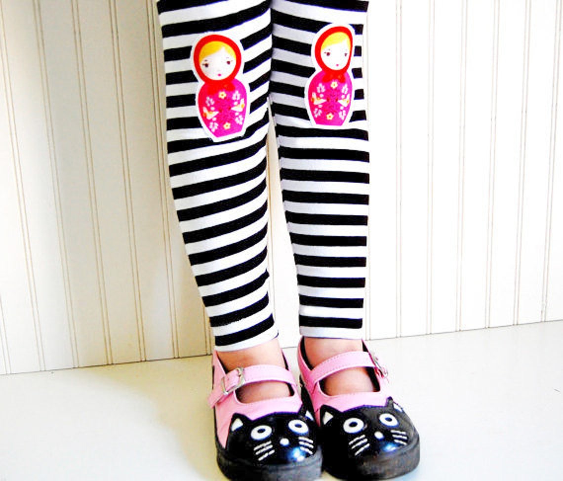 Russian Nesting Doll Striped Leggings Toddler Leggings Etsy