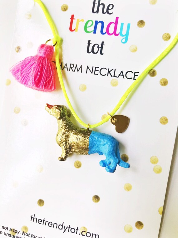 Dachshund Necklace - Pink Heart Dachshund Necklace - Pink Heart