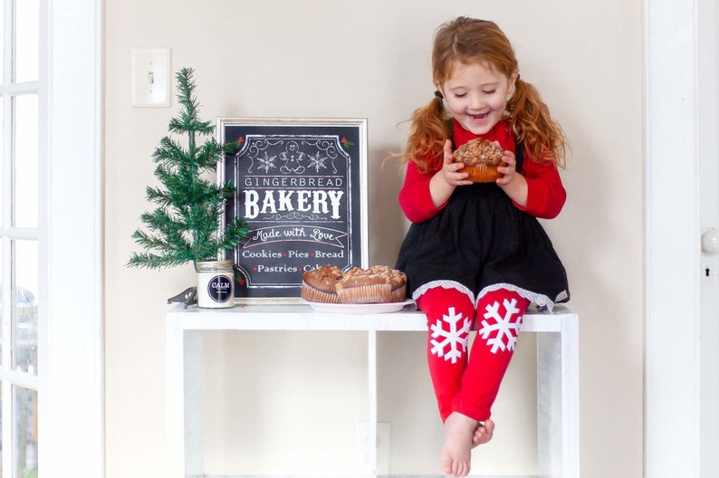 girls snowflake leggings