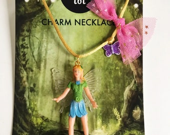 Fairy Necklace with Butterfly Charm and Tulle Bow, Tooth Fairy Gift, Tooth Fairy Necklace