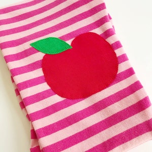 Apple Leggings, Girls Knee Patch, Pink Stripe Leggings / Back to School image 7