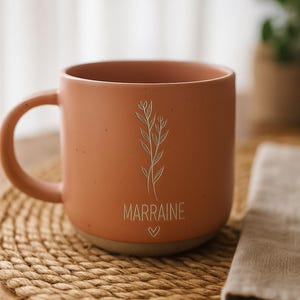 Personalized Engraved Ceramic Coffee Mug: Custom Text Gift