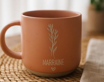 Taza de cerámica grabada personalizada: regalo con texto personalizado