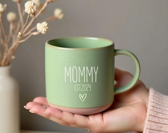 Personalised Engraved Engagement Pottery Mug, Custom Wedding Mugs, Engagement Gifts, Wedding Gifts for Couple, Bridal Shower Gifts