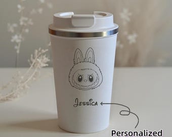 Personalized Engraved labubu Kids Water Bottle, Custom Engraved Name Mug, labubu inspired cup, Back to School Gift