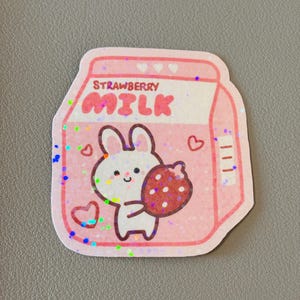 melkpakstickers, holografische stickers, kawaistickers, laptopstickers, dagboekstickers, waterflessticker, plannerstickers