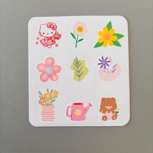 Flower Sticker Sheet, Glossy Floral Stickers, Aesthetic Flower Stickers, Sboho Stickers, Journal Stickers, Glossy Sticker