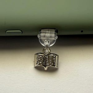 Book Anti-Dust Plug Charms, Reading Phone Charms, Metal USBC Dust Plug, eReader Charm Accessory, Bookish Charm Gifts, eReader Dust Plug Port