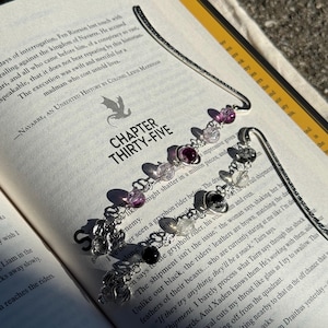 Fantasy Dark Romance Metal Bookmark, Aesthetic Booktok Charm, Bookish Silver Page Marker, Book Accessory, Gift for Book Lover, Bookworm Gift