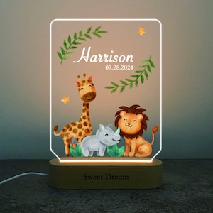 Baby Night Light, Baby Gifts, Baby Night Lamp, Cute Animal Night Light, Custom Night Light, Gift For Kids, Lion Children&#39;s Room Lamp